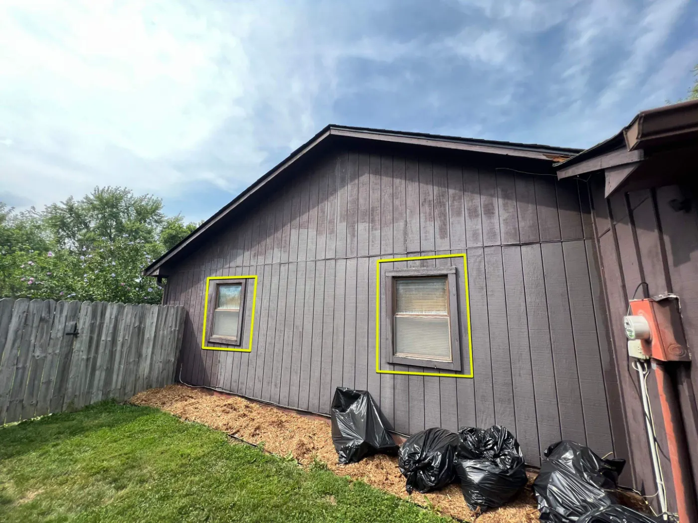 Storm-damaged window documented in Station Hill